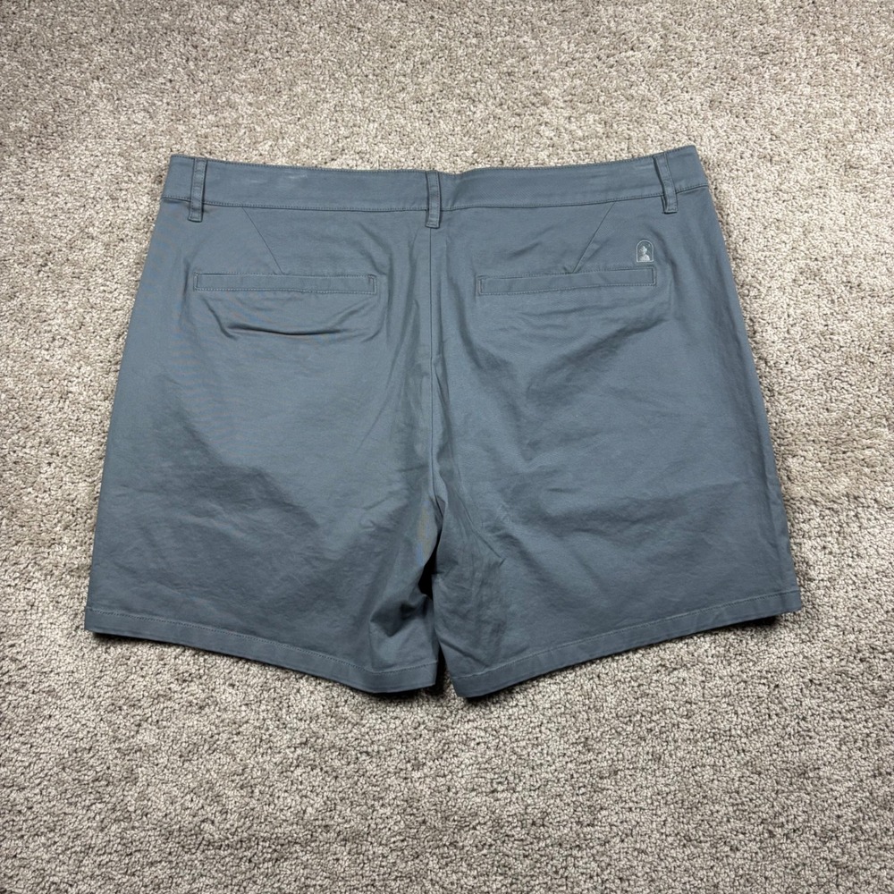 Dandy Del Mar Mens Pleated Chino Shorts Slate‎ Blue Gray Cotton Stretch Size 36